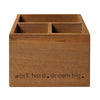 Addie Joy Work Hard, Dream Big 3-Opening Desk Organizer - Wood Wash